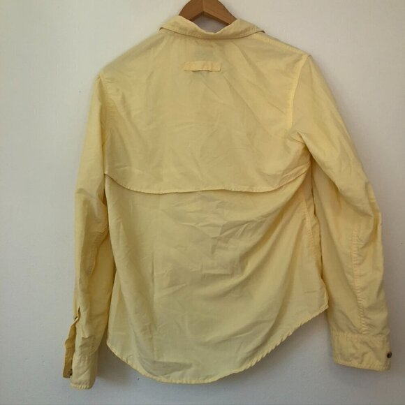 L. L. BEAN Tropicwear Shirt Solid Yellow Button Down Short Sleeve Vented Small S - Picture 8 of 10